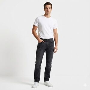 Levi Strauss Black Jeans W31 L32 Slim Stretch Denim